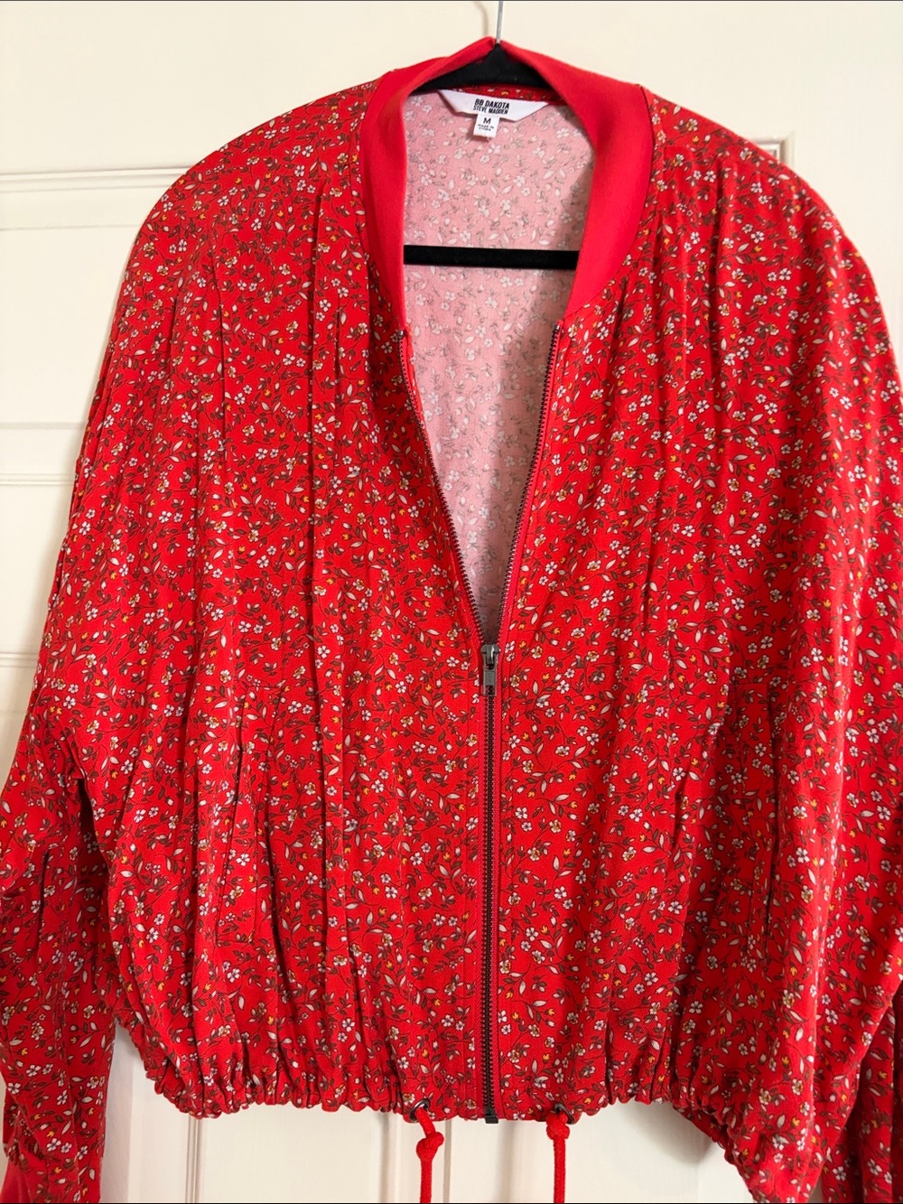 BB Dakota by Steve Madden Red Floral Bomber Jacket